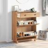 vidaXL Cipőszekr&eacute;ny fi&oacute;kkal ASKIM Barna 85 x 35 x 108 cm T&ouml;m&ouml;r fenyőfa