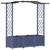 vidaXL Magas&iacute;tott &Aacute;gy Trellis-szel &eacute;s Tetővel Sz&uuml;rke 164 x 40 x 142 cm