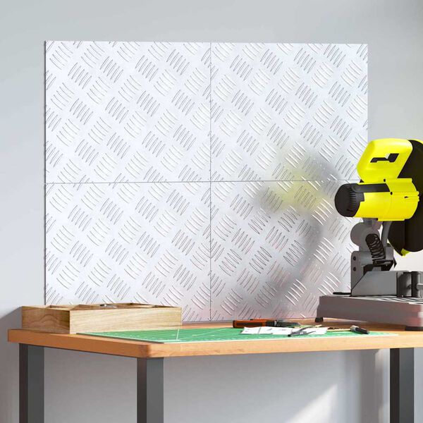 vidaXL L&eacute;pcsőfok N&eacute;gysz&ouml;gletes 4 pcs Ez&uuml;st 40 x 30 cm Alum&iacute;nium