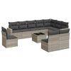 vidaXL 11 r&eacute;szes vil&aacute;gossz&uuml;rke polyrattan kerti &uuml;lőgarnit&uacute;ra p&aacute;rn&aacute;kkal