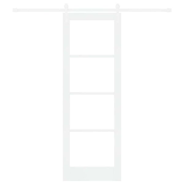 vidaXL Cs&uacute;sz&oacute; ajt&oacute; ORKDAL Feh&eacute;r 73,5 x 211 cm T&ouml;m&ouml;r fenyőfa &eacute;s &uuml;veg