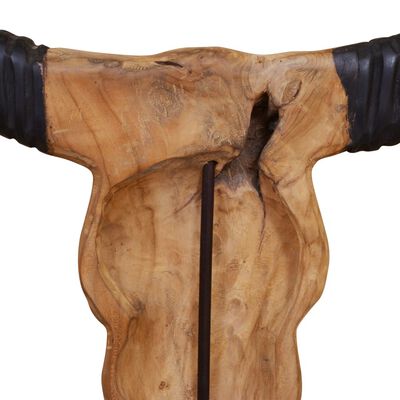 vidaXL bika koponya szobordísz tíkfából 66 x 15 x 88 cm