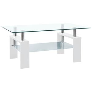 vidaXL feh&eacute;r-&aacute;tl&aacute;tsz&oacute; edzett &uuml;veg doh&aacute;nyz&oacute;asztal 95 x 55 x 40 cm