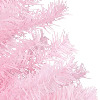 vidaXL rózsaszín PVC megvilágított műkarácsonyfa állvánnyal 120 cm