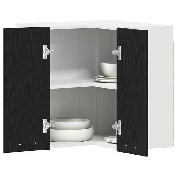 vidaXL F&uuml;ggő szekr&eacute;ny Lyon Fekete t&ouml;lgy 57 x 57 x 60 cm Faanyag