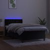 vidaXL fekete b&aacute;rsony rug&oacute;s &eacute;s LED-es &aacute;gy matraccal 90x190 cm