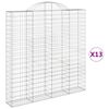 vidaXL 13 db &iacute;ves horganyzott vas gabion kos&aacute;r 200x30x200/220 cm