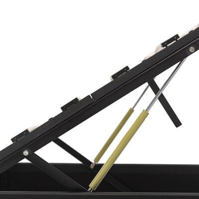 vidaXL fekete műbőr ágykeret hidraulikus ágyneműtartóval 90 x 200 cm