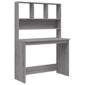 vidaXL sz&uuml;rke sonoma sz&iacute;nű szerelt fa &iacute;r&oacute;asztal polcokkal 102x45x148cm