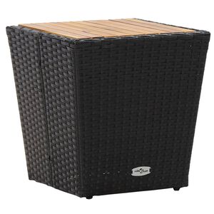 vidaXL fekete polyrattan &eacute;s t&ouml;m&ouml;r ak&aacute;cfa te&aacute;z&oacute;asztal 41,5x41,5x43 cm