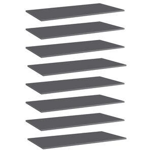 vidaXL 8 db magasf&eacute;nyű sz&uuml;rke forg&aacute;cslap k&ouml;nyvespolc lap 80x30x1,5 cm