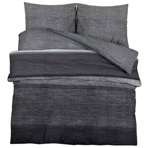 vidaXL s&ouml;t&eacute;tsz&uuml;rke &eacute;s fekete pamut paplanhuzat-szett 260 x 240 cm