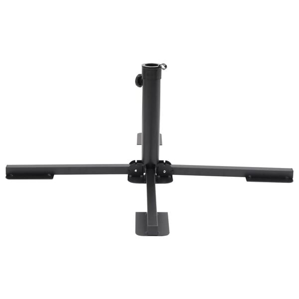 vidaXL f&eacute;nyes fekete ac&eacute;l &ouml;sszecsukhat&oacute; napernyőtalp r&uacute;dhoz &Oslash;38/48 mm