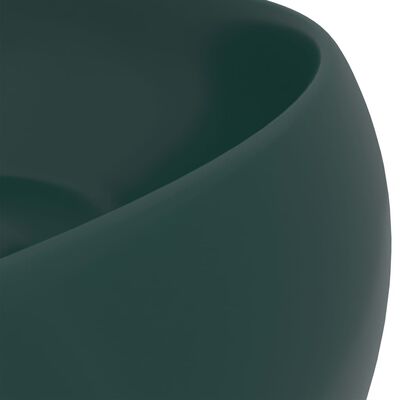 vidaXL kerek matt sötétzöld kerámia luxus mosdókagyló 40 x 15 cm