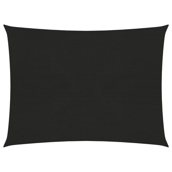 vidaXL fekete HDPE napvitorla 160 g/m² 5 x 6 m