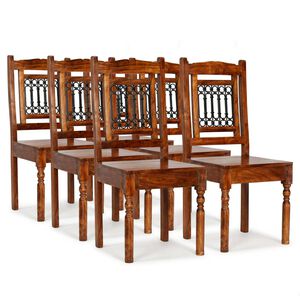 vidaXL 6 db klasszikus t&ouml;m&ouml;r fa &eacute;tkezősz&eacute;k