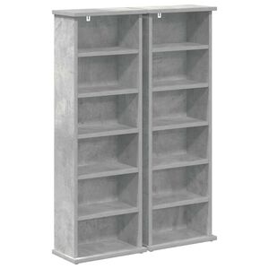 vidaXL CD szekr&eacute;ny 2 db Betonsz&uuml;rke 60 x 17 x 92 cm Szerelt Fa