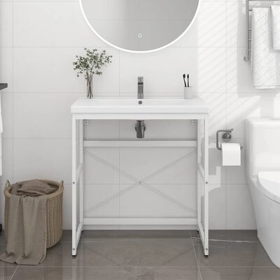 vidaXL fehér vas fürdőszobai mosdókagylókeret 79 x 38 x 83 cm