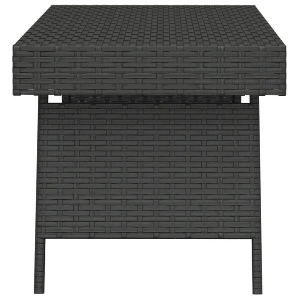 vidaXL fekete összecsukható polyrattan kisasztal 60 x 40 x 38 cm