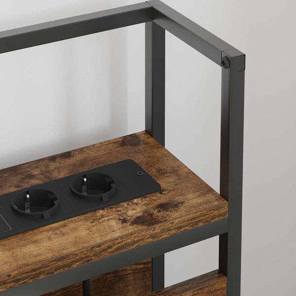 vidaXL T&aacute;rol&oacute; fejt&aacute;mla polcokkal F&uuml;st&ouml;lt t&ouml;lgy 150 cm Faanyag