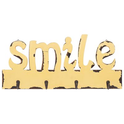 vidaXL "SMILE" feliratú fali fogas 50 x 23 cm