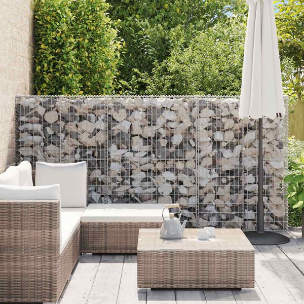 vidaXL horganyzott acél gabion fal fedéllel 100 x 20 x 150 cm