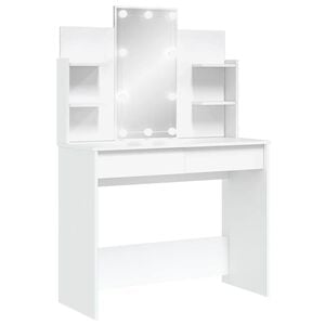 vidaXL feh&eacute;r f&eacute;s&uuml;lk&ouml;dőasztal LED-del 96x40x142 cm
