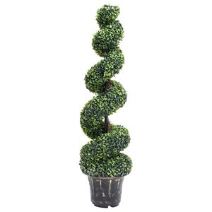 vidaXL z&ouml;ld spir&aacute;lalak&uacute; cserepes műpuszp&aacute;ng 117 cm