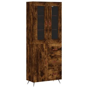 vidaXL f&uuml;st&ouml;s t&ouml;lgy sz&iacute;nű szerelt fa magasszekr&eacute;ny 69,5 x 34 x 180 cm