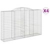 vidaXL 4 db &iacute;ves horganyzott vas gabion kos&aacute;r 300x50x180/200 cm
