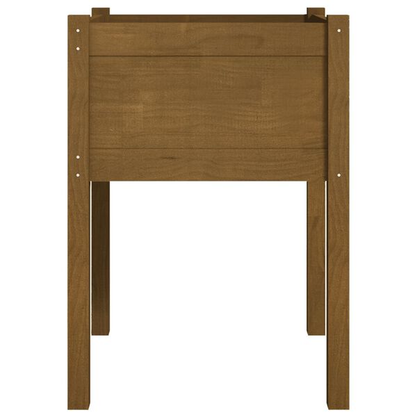 vidaXL m&eacute;zbarna t&ouml;m&ouml;r fenyőfa kerti vir&aacute;gtart&oacute; 50 x 50 x 70 cm