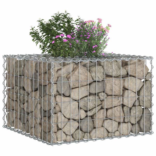 vidaXL Gabion emelt &aacute;gy Ez&uuml;st 60 x 60 x 40 cm Horganyzott ac&eacute;l