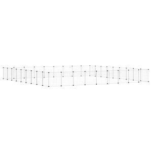 vidaXL 36 paneles fekete ac&eacute;l kis&aacute;llatketrec ajt&oacute;val 315 x 315 x 35 cm