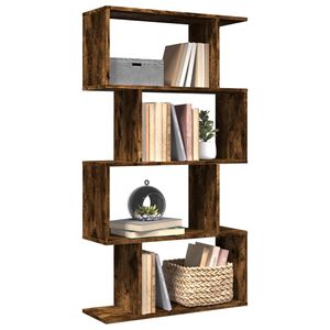 vidaXL 4 szintes f&uuml;st&ouml;s t&ouml;lgy fa elv&aacute;laszt&oacute; k&ouml;nyvespolc 70x24x129 cm