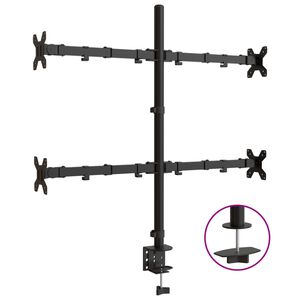 vidaXL fekete ac&eacute;l monitor&aacute;llv&aacute;ny VESA 75/100 mm