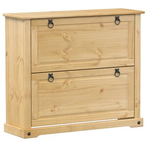 vidaXL Corona t&ouml;m&ouml;r fenyőfa cipőszekr&eacute;ny 99x32x85 cm