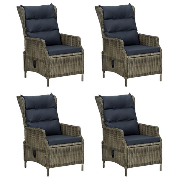 vidaXL 5 r&eacute;szes barna polyrattan kerti &eacute;tkezőgarnit&uacute;ra