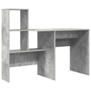 vidaXL Asztal Beton Sz&uuml;rke Szerelt Fa 131,5 x 50 x 106,5 cm