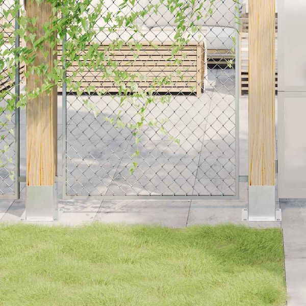 vidaXL 4 db horganyzott acélból oszlopalapok négyzet alakúak 121x121mm