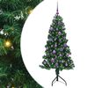 vidaXL Sarok Műkar&aacute;csonyfa 150 LED-del Z&ouml;ld 150 cm PVC &eacute;s f&eacute;m
