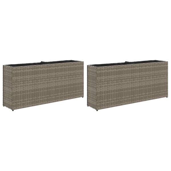 vidaXL 2 db sz&uuml;rke polyrattan kerti &uuml;ltetől&aacute;da 2 cser&eacute;ppel 90x20x40 cm