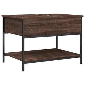 vidaXL barna t&ouml;lgy sz&iacute;nű szerelt fa &eacute;s f&eacute;m doh&aacute;nyz&oacute;asztal 70x50x50 cm