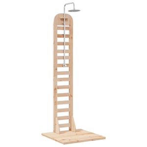 vidaXL K&uuml;lt&eacute;ri zuhany 223 cm T&ouml;m&ouml;r fenyőfa &eacute;s rozsdamentes ac&eacute;l