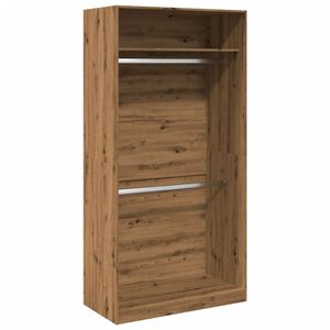 vidaXL k&eacute;zműves t&ouml;lgy sz&iacute;nű szerelt fa ruh&aacute;sszekr&eacute;ny 100 x 50 x 200 cm