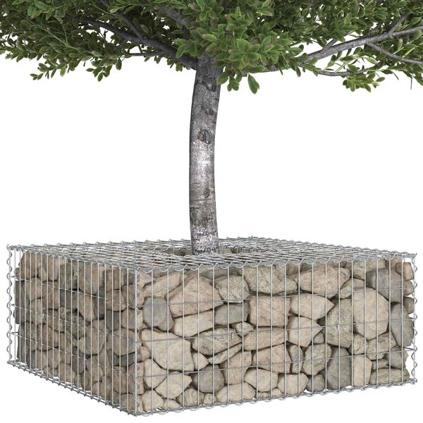 vidaXL Gabion emelt &aacute;gy Ez&uuml;st 100 x 100 x 40 cm Horganyzott ac&eacute;l