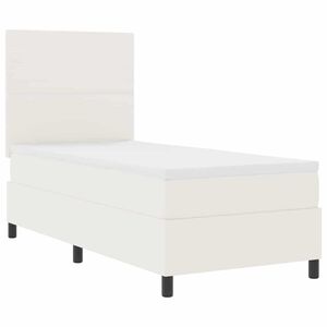 vidaXL LED Box Spring &Aacute;gy Kr&eacute;m &eacute;s feh&eacute;r 80 x 200 cm B&aacute;rsonyos sz&ouml;vet