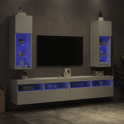 vidaXL 2 db fehér TV-szekrény LED-világítással 30,5 x 30 x 90 cm