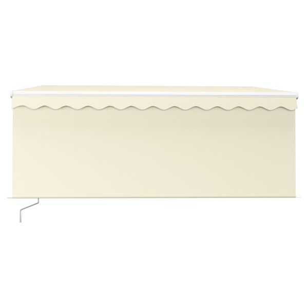 vidaXL krémszínű LED-es kézzel kihúzható napellenző redőnnyel 3x2,5 m