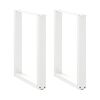 vidaXL 2 db U alak&uacute; &eacute;tkezőasztal l&aacute;b feh&eacute;r 60 x (72-73) cm ac&eacute;l &eacute;tkezőasztal l&aacute;b