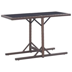 vidaXL barna polyrattan &eacute;s &uuml;veglapos kerti asztal 110 x 53 x 72 cm